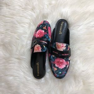 Francesca’s Floral Velvet Mules